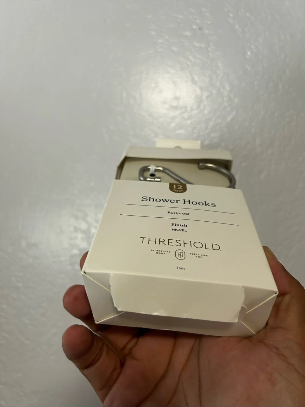 Threshold 12 Piece rustproof shower hooks